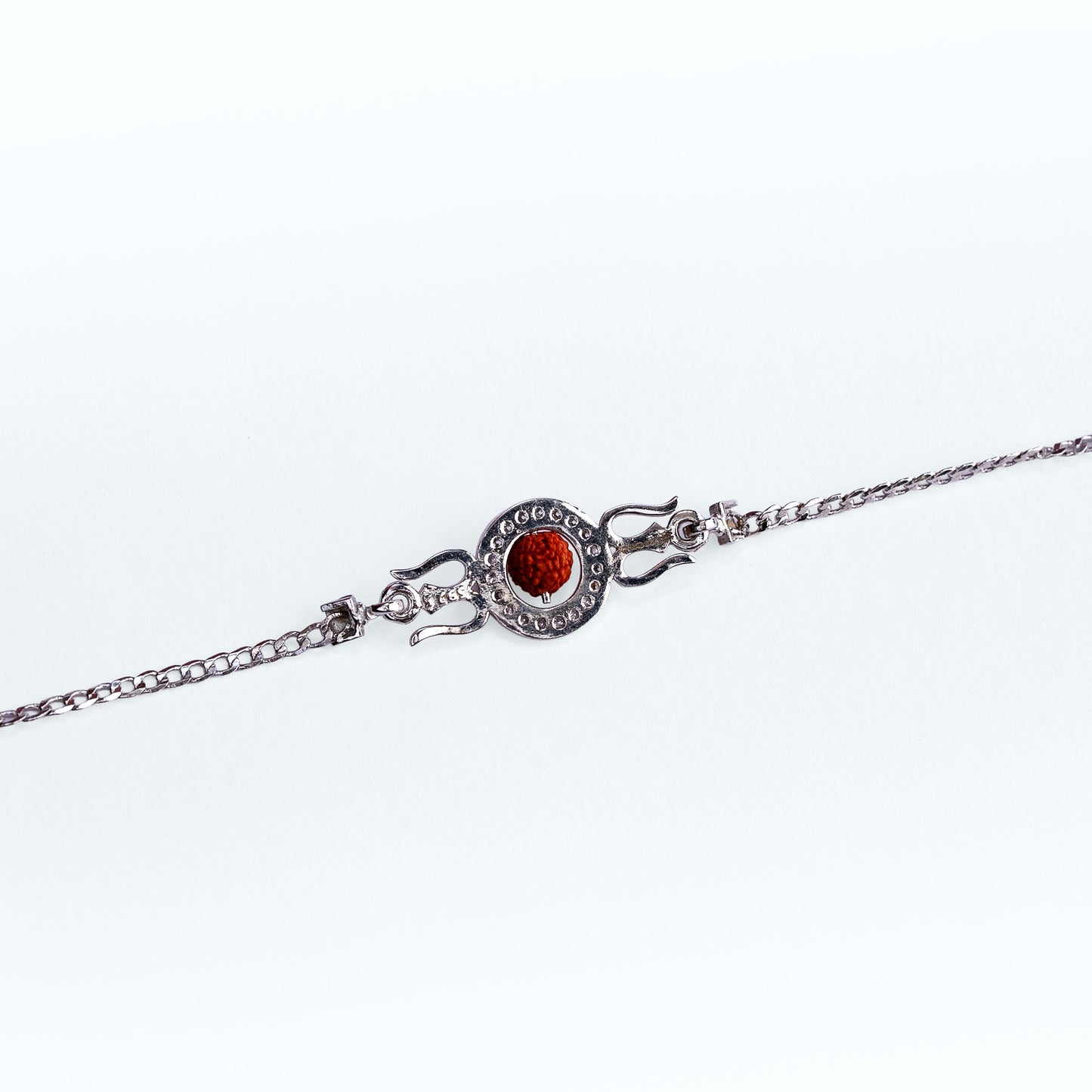 Trishul Rudraksha Silver Chain Rakhi