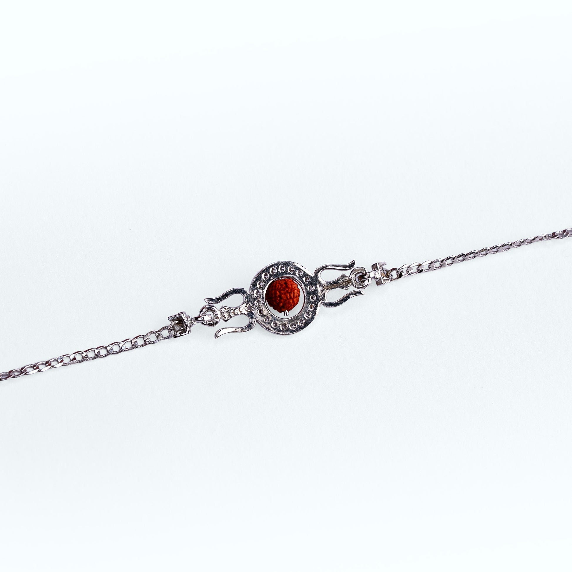 Trishul Rudraksha Silver Chain Rakhi