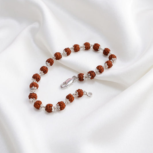 92.5 Silver Rudraksha Lucky Bracelet