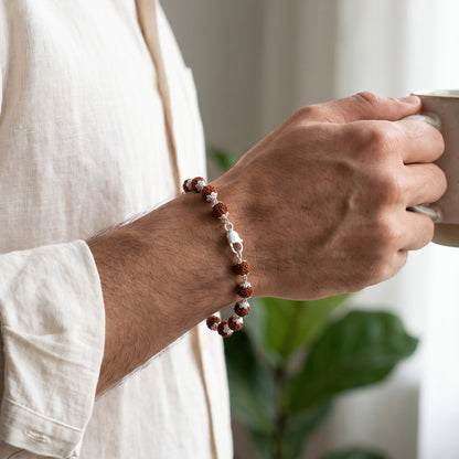 92.5 Silver Rudraksha Lucky Bracelet