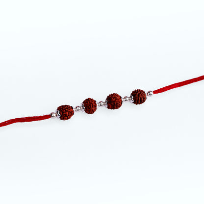 Four Bead Rudraksha Rakhi