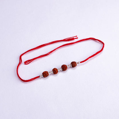 Four Bead Rudraksha Rakhi