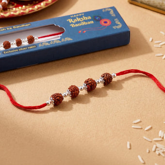 Four Bead Rudraksha Rakhi