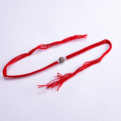 Oxidized Silver Leaf Bead Rakhi