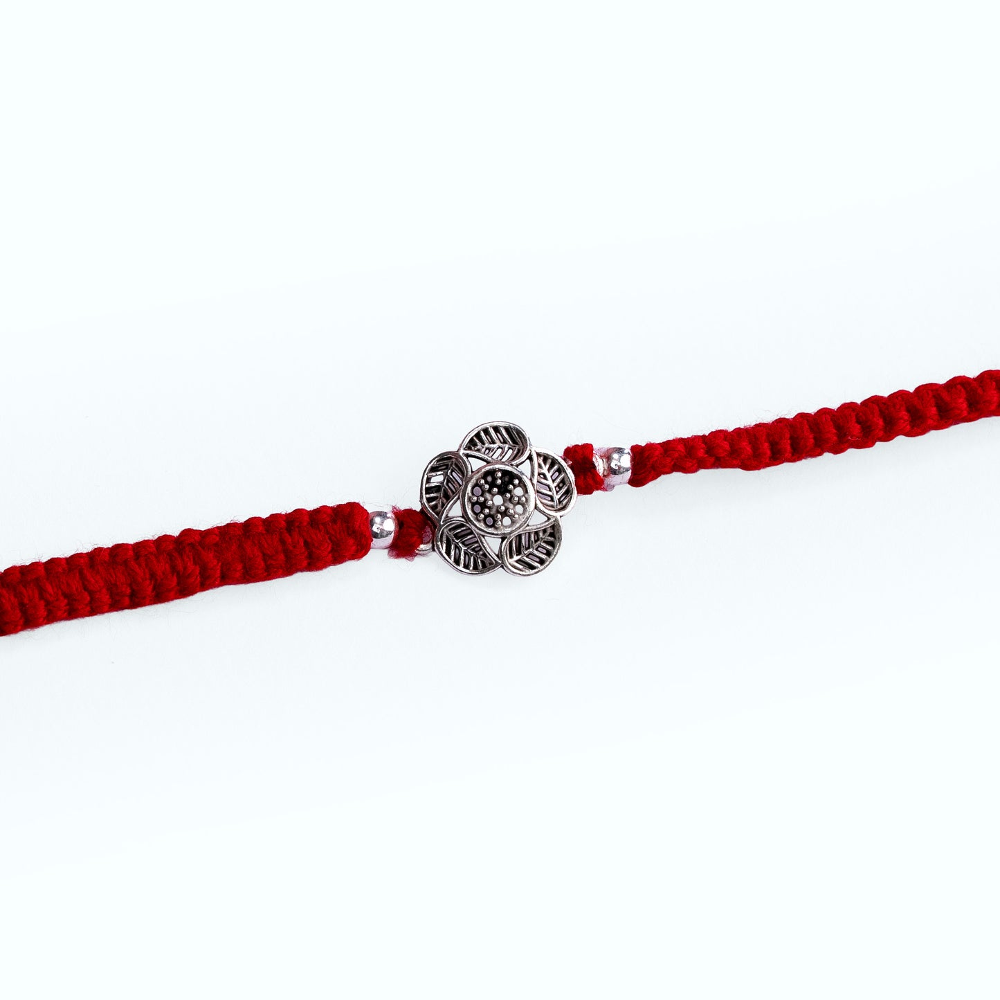 Oxidized Silver Rose Rakhi