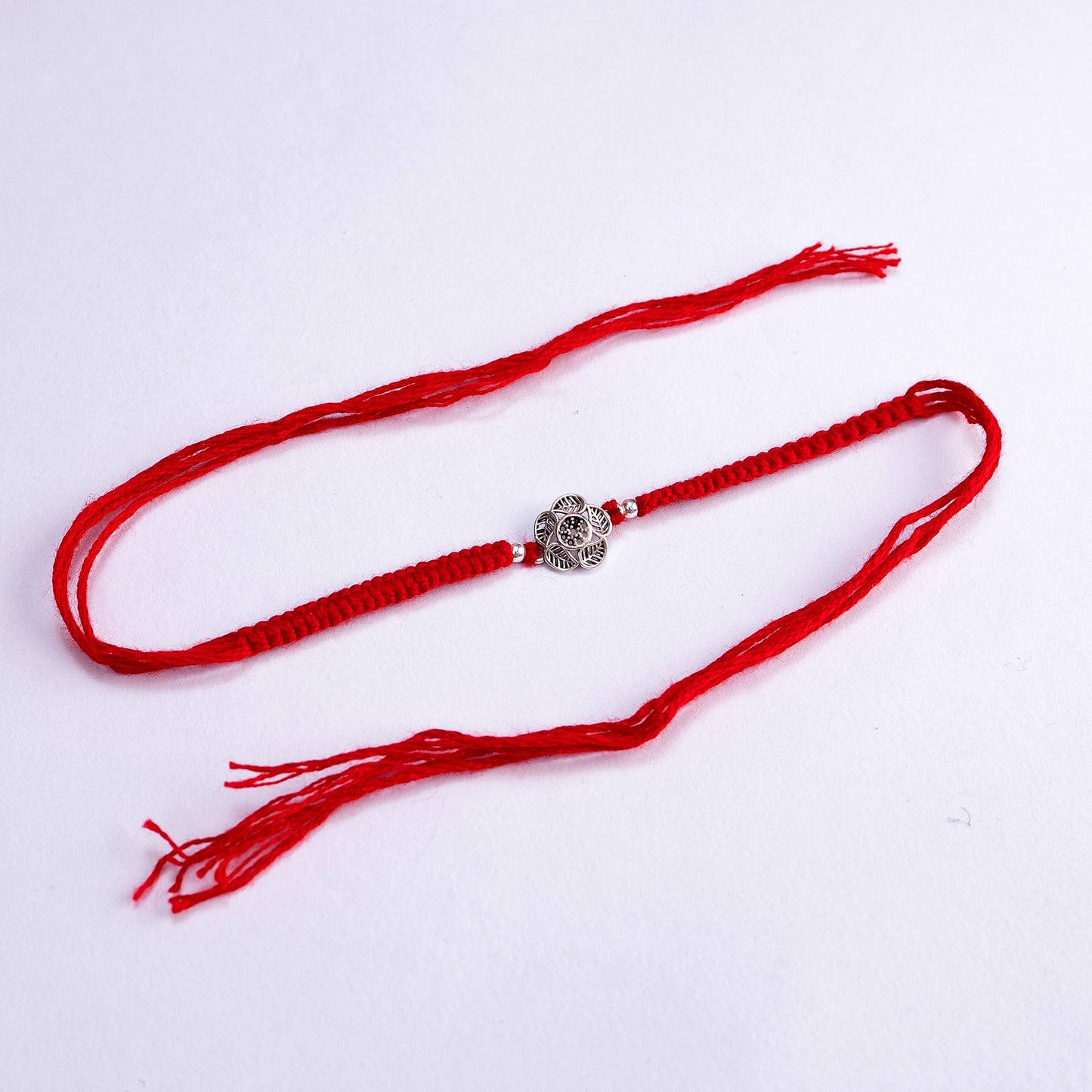 Oxidized Silver Rose Rakhi