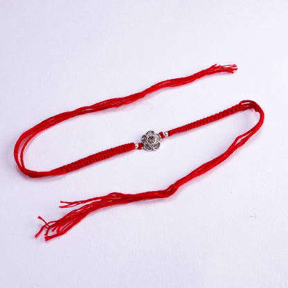 Oxidized Silver Rose Rakhi