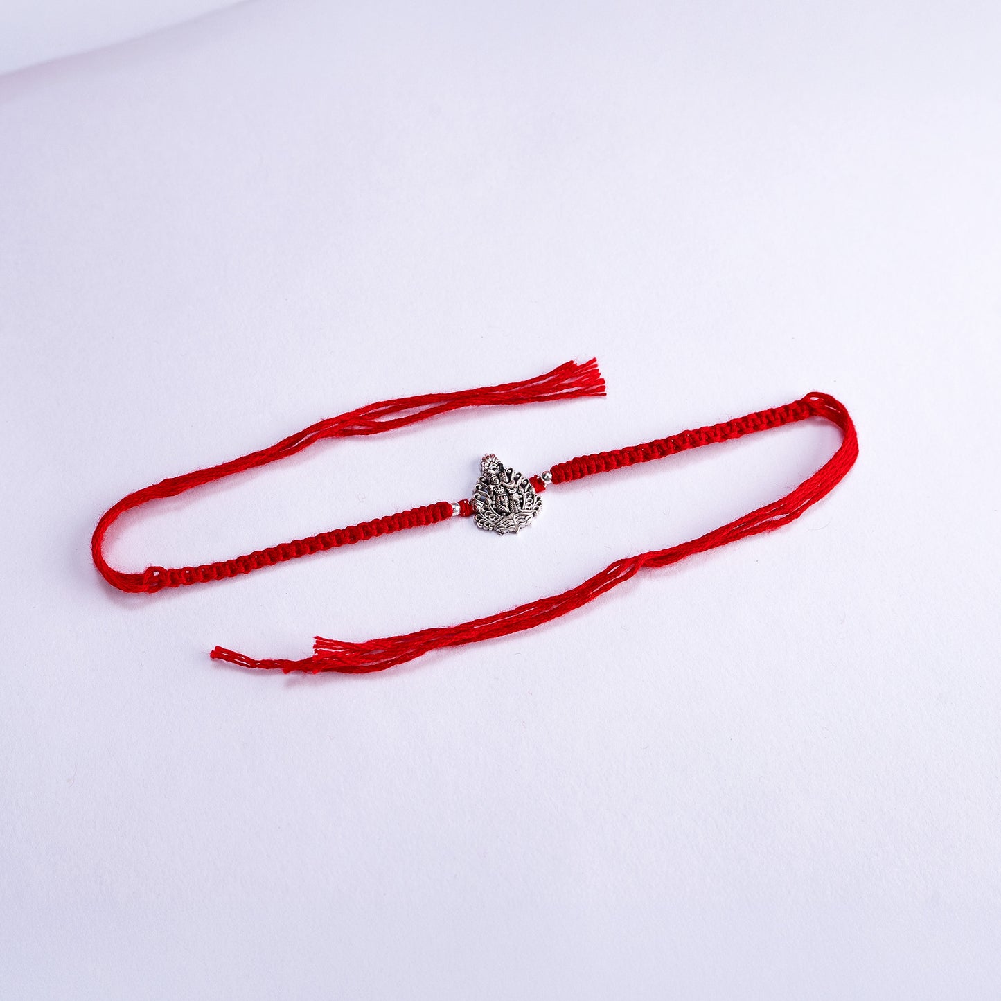 Radha Krishna Oxidized Silver Rakhi