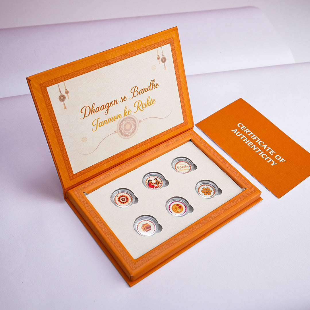 Rakshabandhan Silver Coin Gift Set – Pack of 6 Coins
