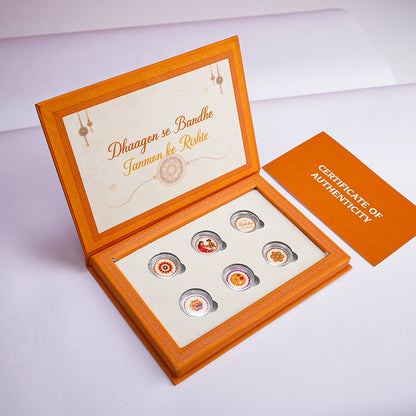 Rakshabandhan Silver Coin Gift Set – Pack of 6 Coins