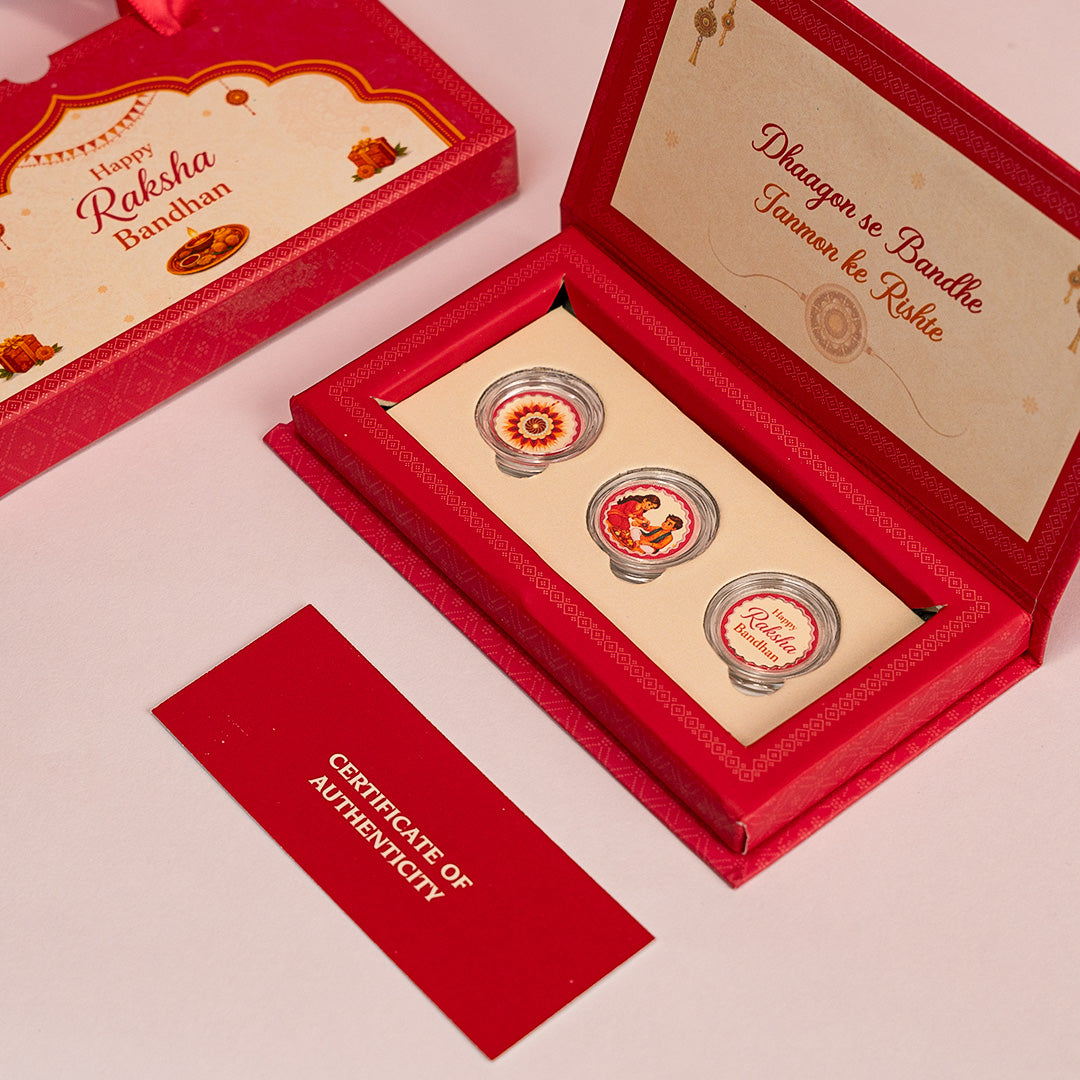 Rakshabandhan Special 999 Pure Silver Coins Gift Set – Pack of 3