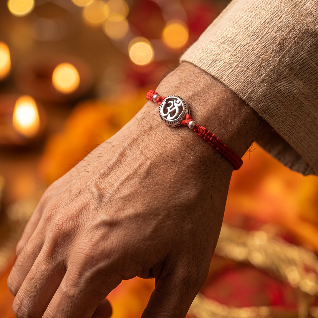 Silver Om Rakhi