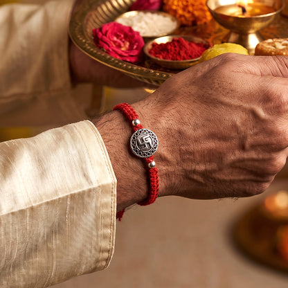Swastik Silver Rakhi