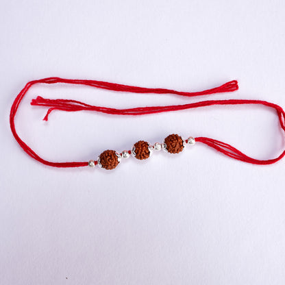 Three Bead Rudraksha Rakhi