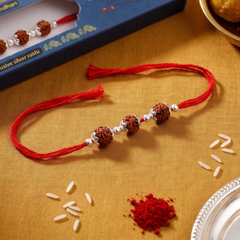 Three Bead Rudraksha Rakhi
