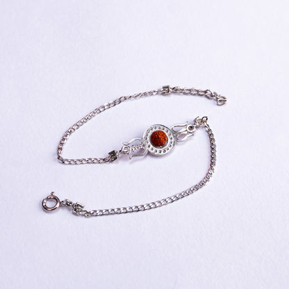 Trishul Rudraksha Silver Chain Rakhi